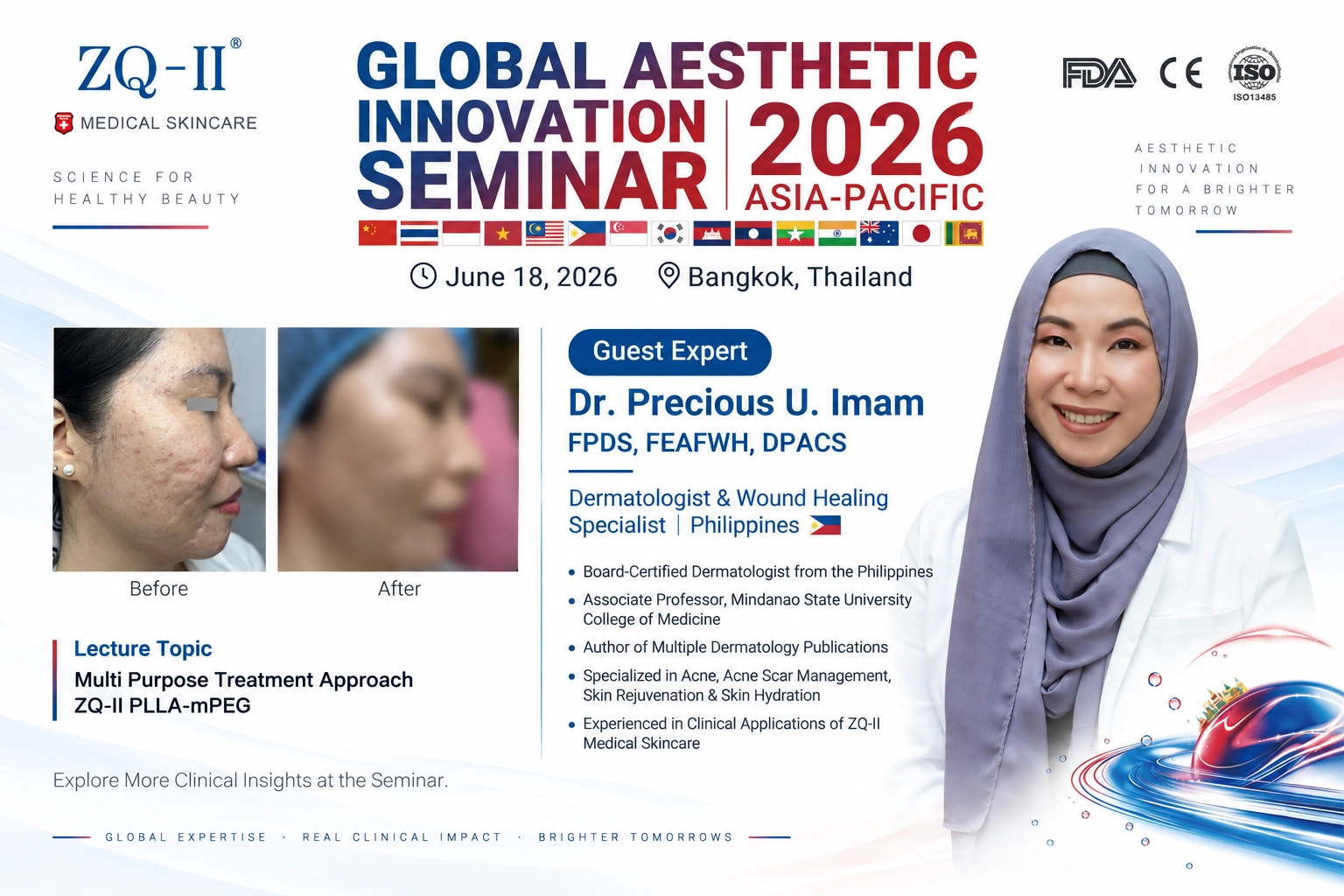 Dr. Precious U. Imam and clinical case information for ZQ-II medical skincare