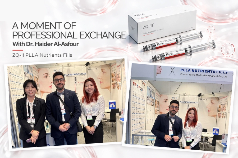 Dr. Haider Al-Asfour from Iraq pictured with ZQ-II team members at Booth X2012 during EADV Congress 2026 in Vienna.